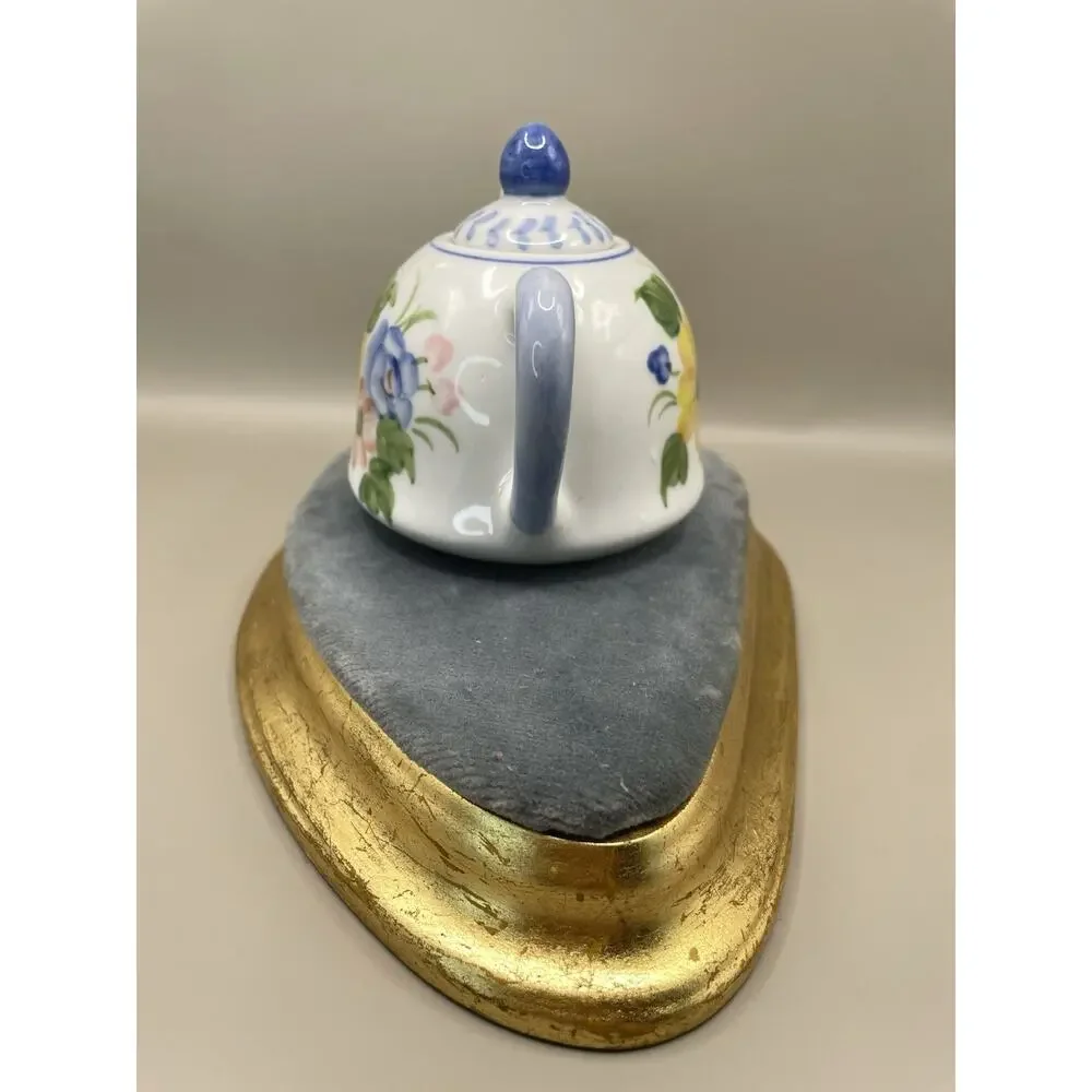 Miniature Hand painted Teapot Andrea By Sadek